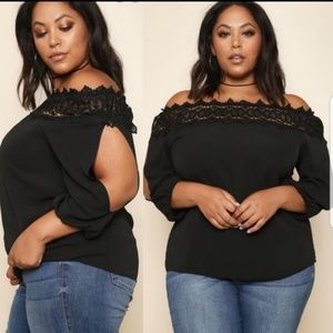 Vibrant Lace Off The Shoulder Top